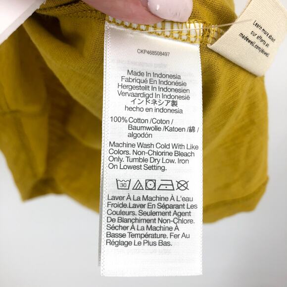MADEWELL Women Whisper Cotton V Neck Tank Small Mustard Yellow NWOT - Picture 7 of 8
